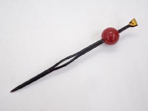 本鼈甲　赤玉飾簪　□z